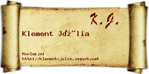 Klement Júlia névjegykártya